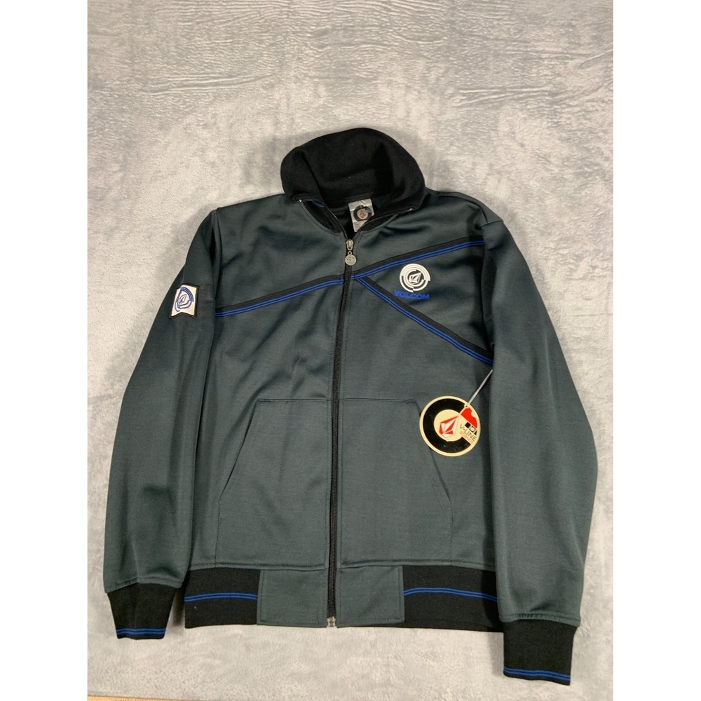 NWT Volcom V-Line Science Men's Full Zip Track Jacket Gray Polyester 2000s Sz M
